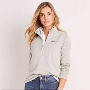 Vineyard Vines Women's Light Gray Quarter-Zip Sweatshirt